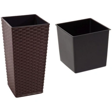 Puķu pods Finezja rattan 35x35x68cm, t.brūns Lamel