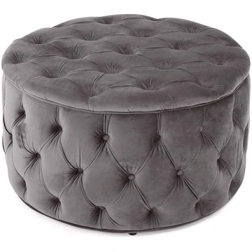 Christopher Knight Home Zelfa Velvet Ottoman, Grey