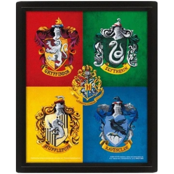 Pyramid Wall Art - Harry Potter (Colourful Crests)