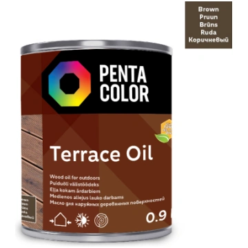 Eļļa terasēm Pentacolor Terrace Oil, brūna krās., 