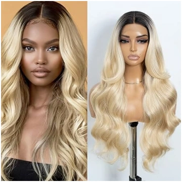 „Style Icon“ garas blondas viļņainas parūkas sievi