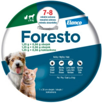 Foresto 1,25 g + 0,56 g pret ērcēm/ blusām kakla s