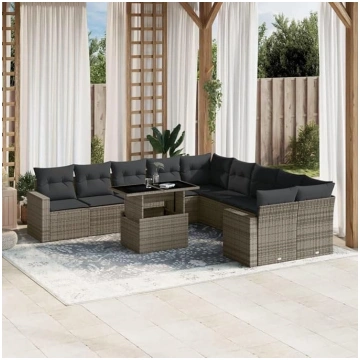 Homgoday Set Schlafsofa, 11-teiliges Gartenmöbel-S
