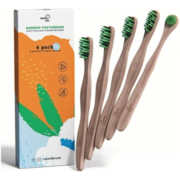 moti-co Bamboo Toothbrush Kit Bambusa mutes kopšan