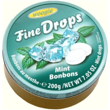 Woogie Fine Drops Mint Bonbons ledenes ar piparmēt