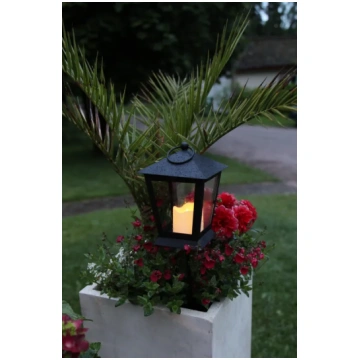 LED kapu laterna uz baterijām melna 0,04W 12x40cm 