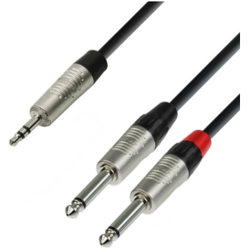 Adam Hall REAN 3.5 mm Jack stereo to 2 x 6.3 mm Ja