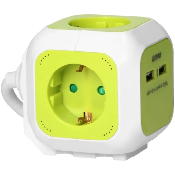 Pagarinātājs kubs 4gang (Schuko) ar lādētāju 2xUSB