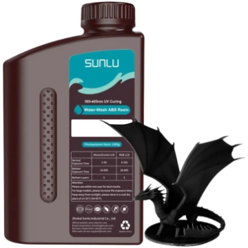 Sunlu Water-Washable ABS Resin BLACK Melni Fotopol