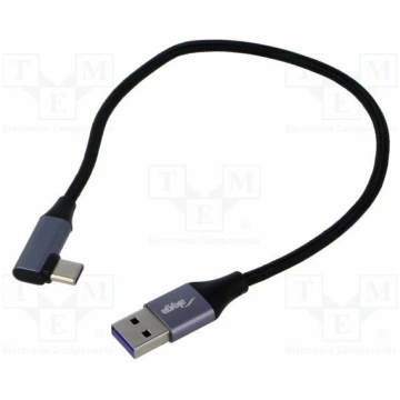 Cable; USB 2.0; USB A plug,USB C angled plug; nick