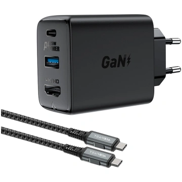 Acefast 2in1 GaN 65W USB Type-C / USB lādētājs ar