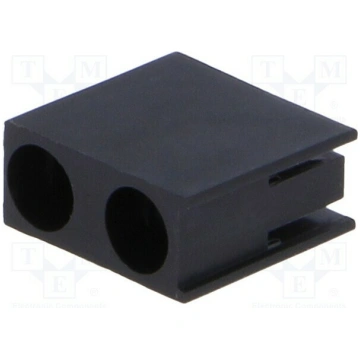 LED housing; 3mm; polyamide; angular; black; UL94V