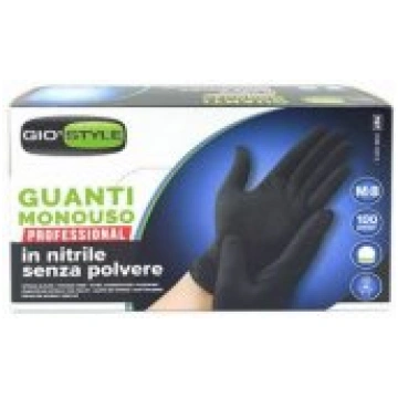 GIO`STYLE Disposable Gloves 100pcs M Black aizsard