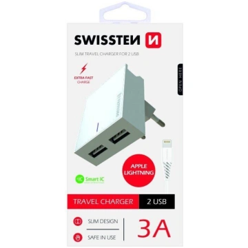 Telefona lādētājs Swissten, USB/AC/DC