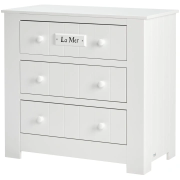 Kumode Marsylia MDF ar 3 atvilktnēm, balta Pinio