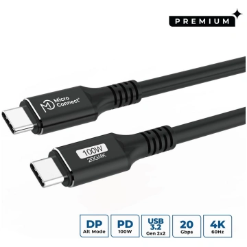 MicroConnect Premium USB-C cable 0,5m 20Gbps, 100W