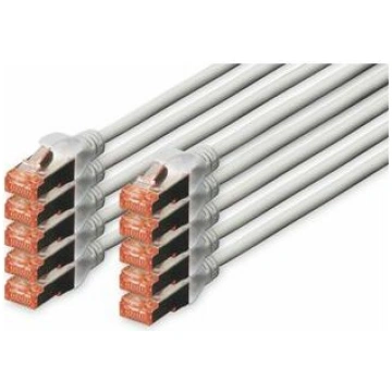 DIGITUS CAT 6 S/FTP Patchkabel, 10 Stück, 2m, Gray