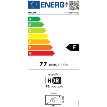 Philips OLED 4K Ambilight TV 55OLED770/12 55 Smart