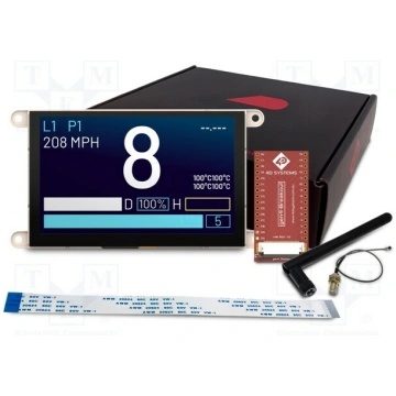 Display: TFT; 5"; 800x480; 8MBRAM,16MbFLASH; 540cd