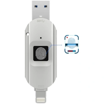 USB 3.0 šifrēts ārējās atmiņas pirkstu nospiedumu 