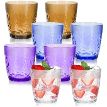 Krāsainas plastmasas dzēriena glāzes 200 ml Daudzk