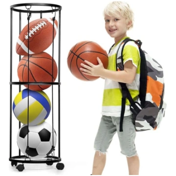 Bumbas statīvs ar 4 riteņiem, basketbola statīvs,