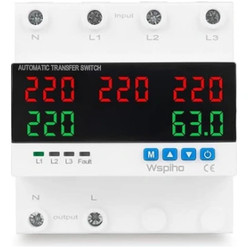 3 fāžu sprieguma aizsardzība 230 V 63 A, automātis
