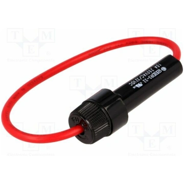 Fuse holder; 5x20mm; on cable; Imax: 15A; Contacts