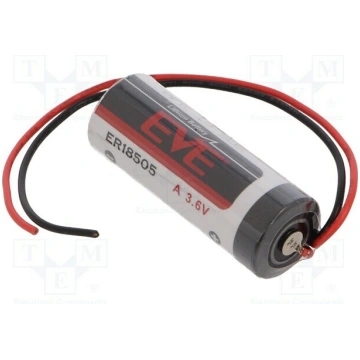 Battery: lithium; 18505; 3.6V; 3800mAh; non-rechar