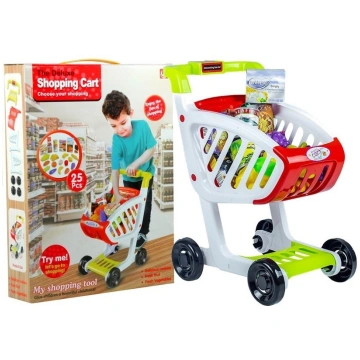 Shop Trolley + 25 Toy Food Lean Toys