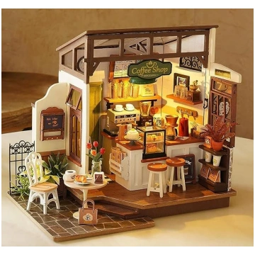 ROBOTIME DIY koka leļļu mājas komplekts ar miniatū