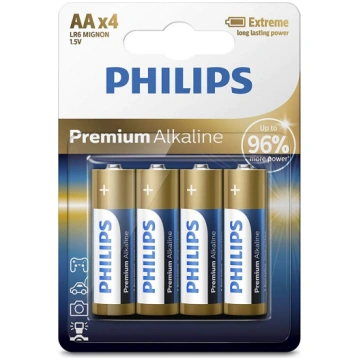 Philips Premium Alkaline, AA, 4gb - Baterijas, LR6