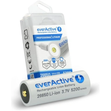 Akumulators 26650 litija jonu 3,7 V everActive 520