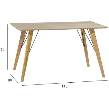 Ēdamgalds HELENA 140x80xH74cm, ozols Home4You