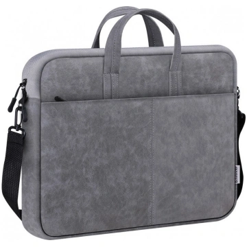 NOTEBOOK BAG LEATHER 15 ,6"" GREY