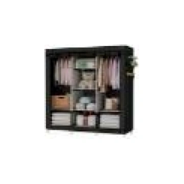 Tekstila drēbju skapis XL, melns - textile wardrob