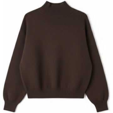 Halfpast8 Maglione Mezzo Collo Viscosa Marrone