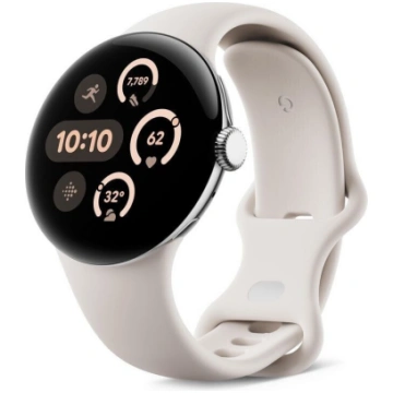 Google - Pixel Watch 3 41mm 4G Polished Silver/Por