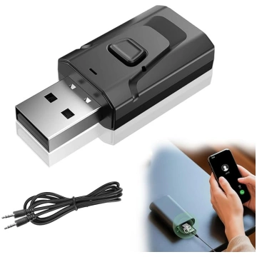 1 x USB-Bluetooth-5.0 adapteris ar 3,5 mm AUX, Blu