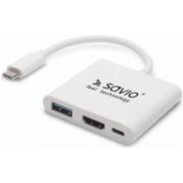 SAVIO Adapteris Savio USB Type-C HDMI Peles