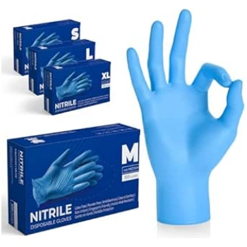 The Real Touch Disposable Gloves, Blue Nitrile Glo