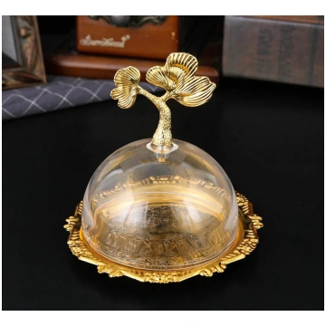 European retro light luxury transparent snack plat