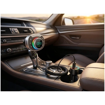 Fm transmiteris modulators ar bluetooth un auto us