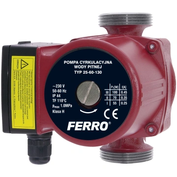 Cirkulācijas sūknis Ferro 25-60-130, 100 W