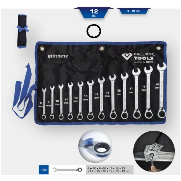 Brilliant Tools 8-19mm Kombinēto sprūdatslēgu komp