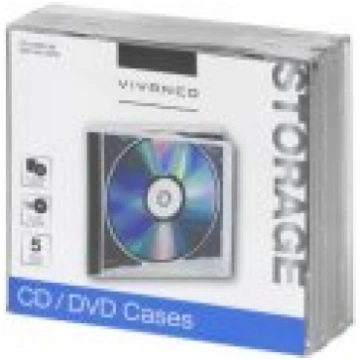 Vivanco CD/ DVD Jewel case Black, 5 pcs. Aksesuārs