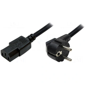 Cable | CEE 7/7 (E/F) plug angled,IEC C13 female |