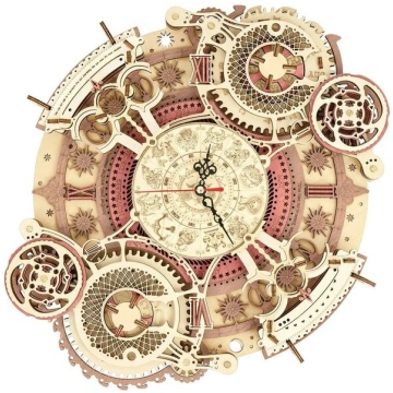 3D koka puzle, Zodiaka sienas pulkstenis, 168 gab,
