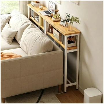 Console Table with Shelf, Side Table, Small Exhibi