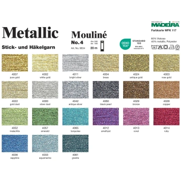 MADEIRA MULINĒ DIEGI AR METĀLIKU NR.4 9834